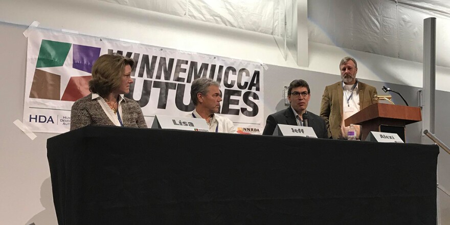 An image of panelists at the Winnemucca Futures event.