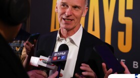 Domnik Hasek on the red carpet at his movie premiere.