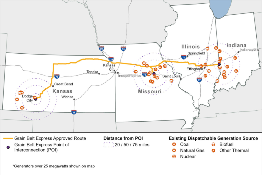 A map shows where the line would be located specifically and where multiple different sources of energy could be passed through the line — primarily coal and natural gas.