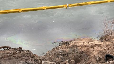 Oil sheen on Gunnison River