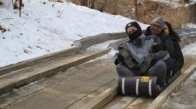 Up to four people can ride a toboggan down Pokagon State Park's toboggan run.