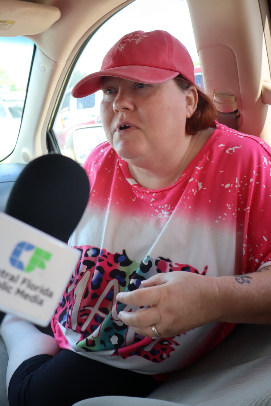 Yvette Batham said food distributions, like the one at Ocala Rotary Sportsplex last month, are essential for her family.