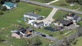 Hurricane Laura damage Thursday, Aug. 27, 2020, in Lake Charles, La.