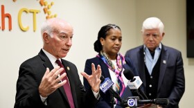 Congressman Joe Courtney speaks with the Connecticut Congressional Delegation to discuss the urgent need for Congress to maintain longstanding Affordable Care Act tax credits in a government funding bill at the Access Health CT Hartford office on October 3rd 2025.