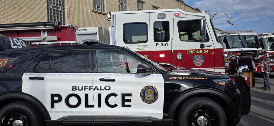 A new Buffalo police vehicle and fire truck unveiled Oct. 28, 2026, as part of the city’s investment in replacing aging public safety vehicles.