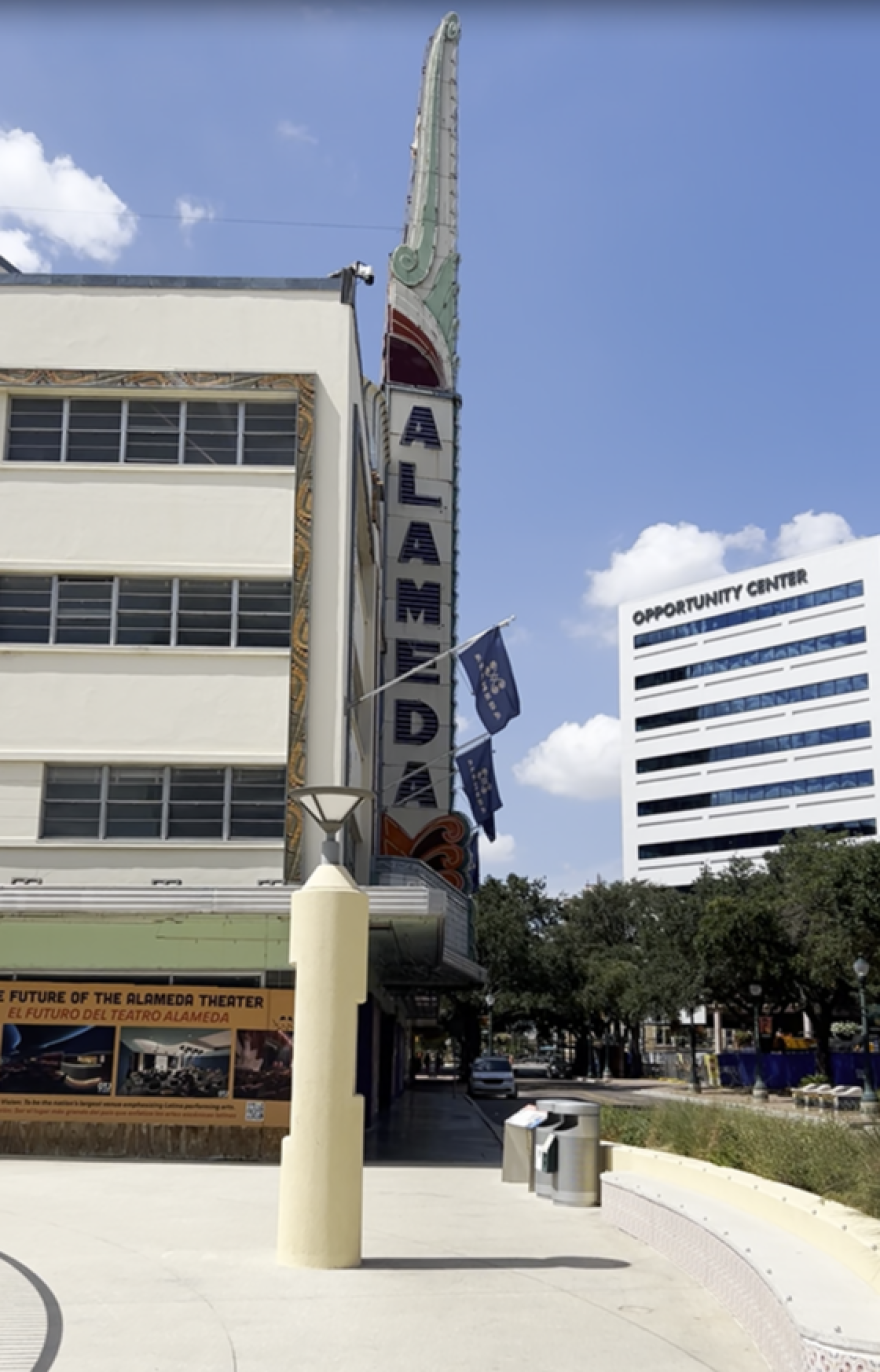 The famous Alameda Theater marquis on Houston Street.