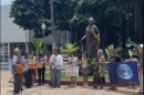 A screenshot of the RIMPAC protest at the State Capitol on Aug. 4, 2026.