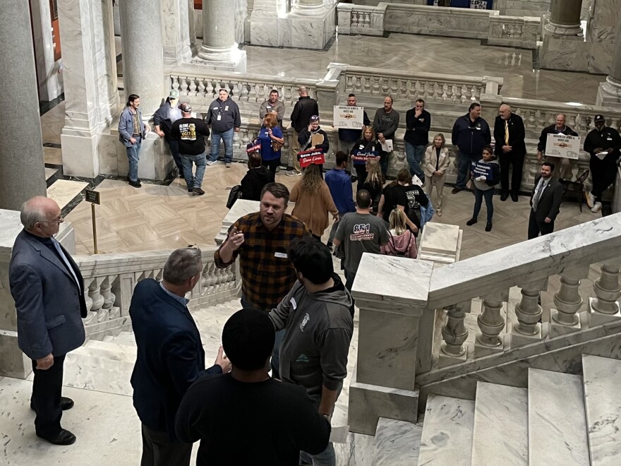 Truckers rallied outside the Kentucky Senate on 03-11-24