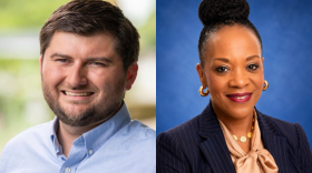 Indiana House District 36 candidates from left to right: Incumbent Republican Kyle Pierce and Democrat Kim Townsend.