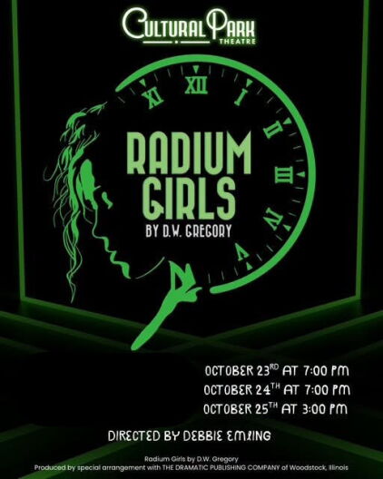 Cultural Park Theatre Graphic for 'Radium Girls'