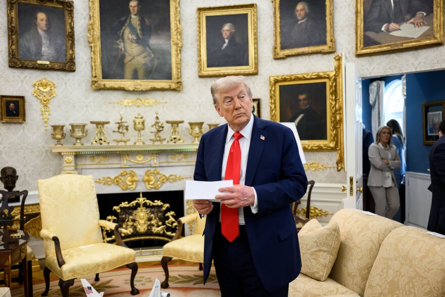 President Donald Trump hosts a bilateral meeting with Polish President Karol Nawrocki on Wednesday, Sept. 3, 2025, in the Oval Office.