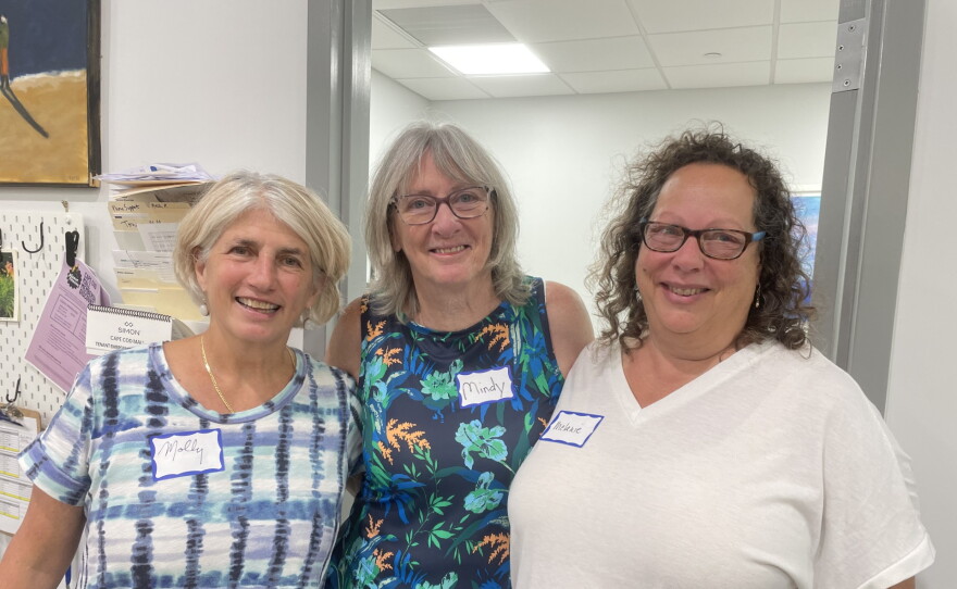 From left: Molly Perdue, executive director of the center; Mindy Todd, host of The Point; and Melanie Braverman, cultural director at the center. Perdue and Braverman are co-founders of the Alzheimer’s Family Support Center.