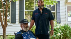 (L to R) Ed Mitchell and Ryan Mitchell pose for a portrait during a stop on their book tour at Fearrington Village in Pittsboro, NC.