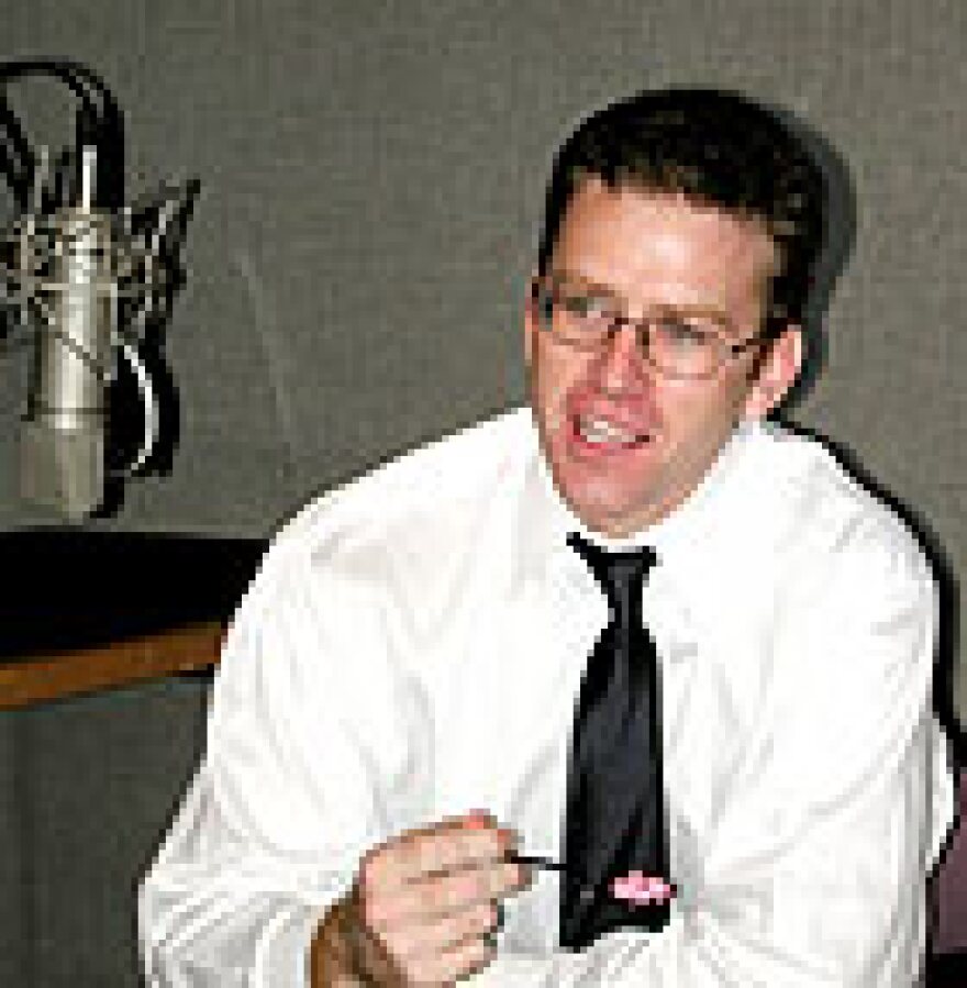 Steve Inskeep, weekend host of All Things Considered, samples Stamberg's relish recipe