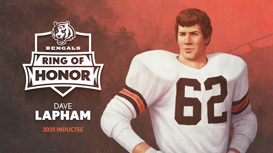 Bengals illustration of Dave Lapham as a player