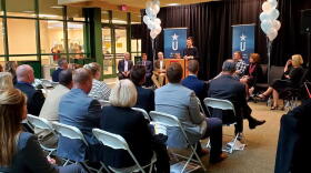 The announcement of the Indiana Uplands 21st Century Talent Region on Monday. (Courtesy of the office of Career Connections and Talent)