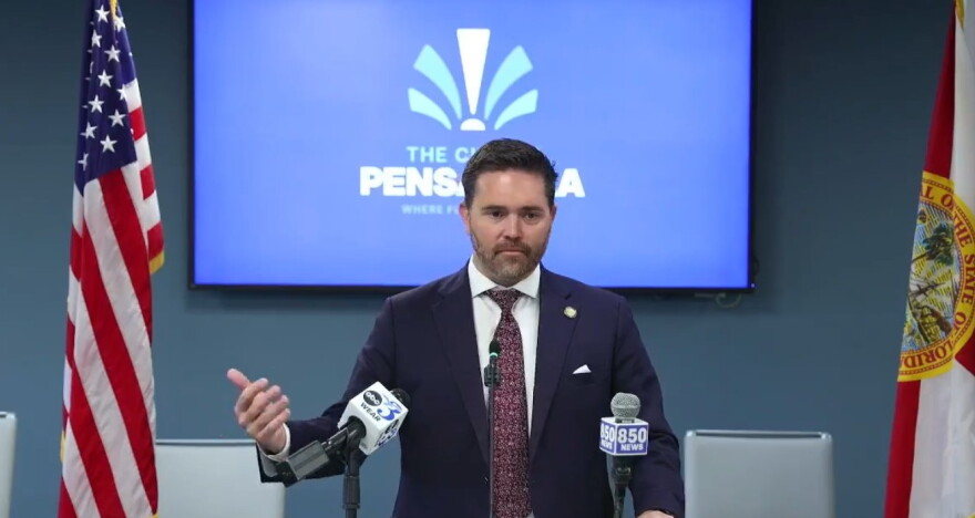 Pensacola Mayor D.C. Reeves talks about his proposed city-wide juvenile curfew during his weekly news conference on Wednesday.