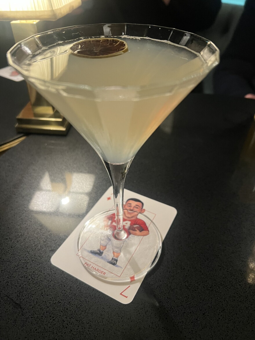 Peacock Lounge's "Water Street Cosmo" is made with Rehorst citrus honey vodka, lime juice, clementine liqueur and saffron-infused grenadine.