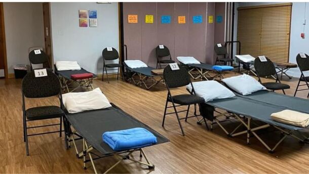 Unity of Springfield converts a multi-purpose space in their building into sleeping quarters.