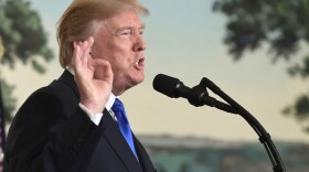 President Donald Trump announces new Iran strategy on October 13, 2017. (Susan Walsh/AP)