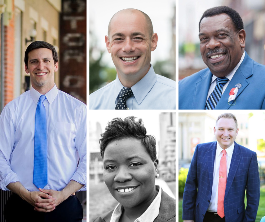 From left, council members P.G. Sittenfeld, Greg Landsman, Wendell Young, Tamaya Dennard, Chris Seelbach.