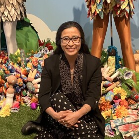 Saya Woolfalk at her exhibition at the Hunter Museum in Chattanooga.