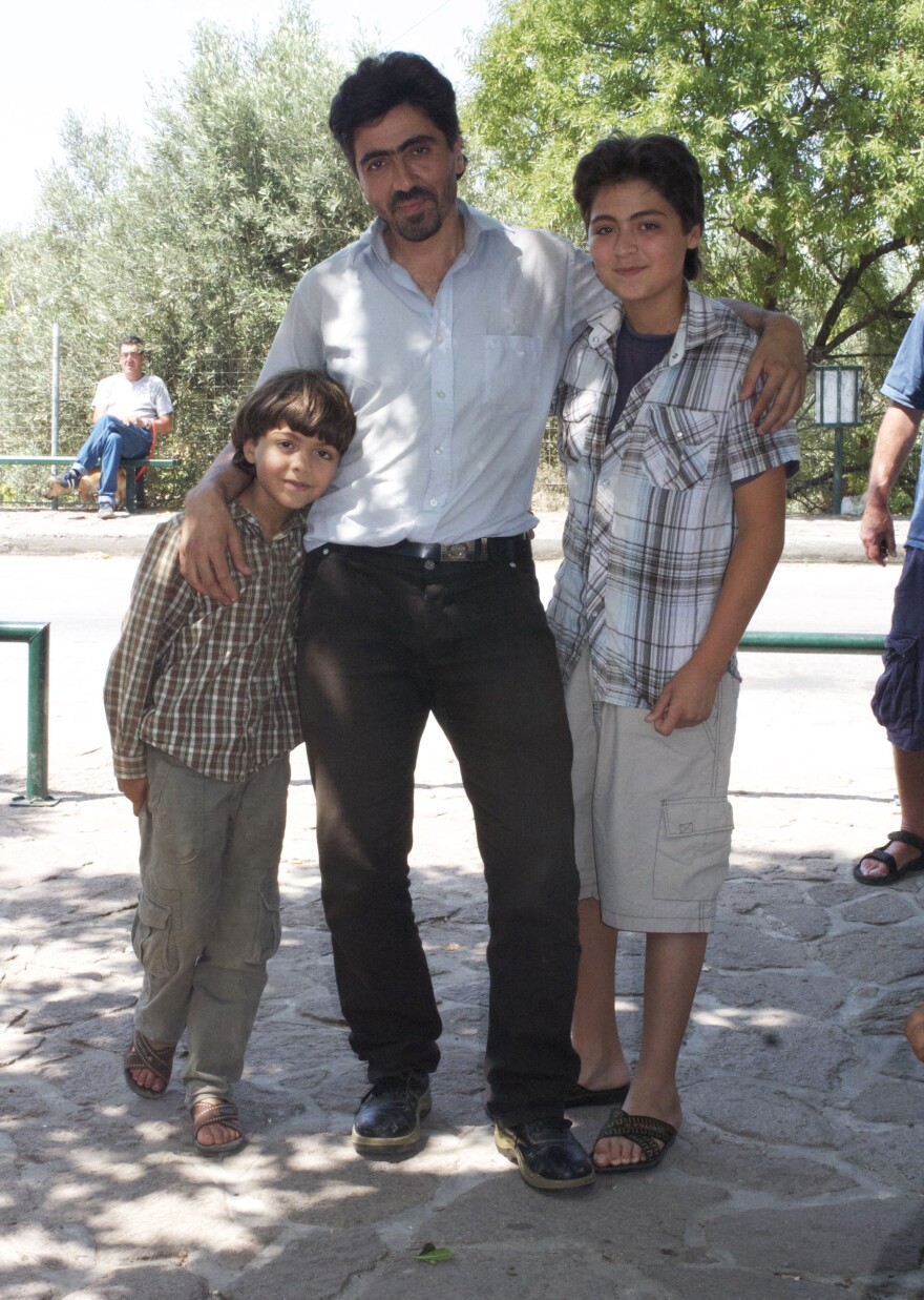 Emad Hassbany, who was a marketing director in Syria, with his sons Majd and Hamudeh. They hope to make it to Denmark eventually.