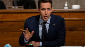Sen. Josh Hawley speaks during a Senate Judiciary Committee hearing in August 2020. A gun safety organization has sued the National Rifle Association and the campaign of Sen. Hawley improperly aided the Republican lawmaker in 2018.