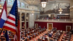 Members of the Missouri House gather to debate legislation on Monday.