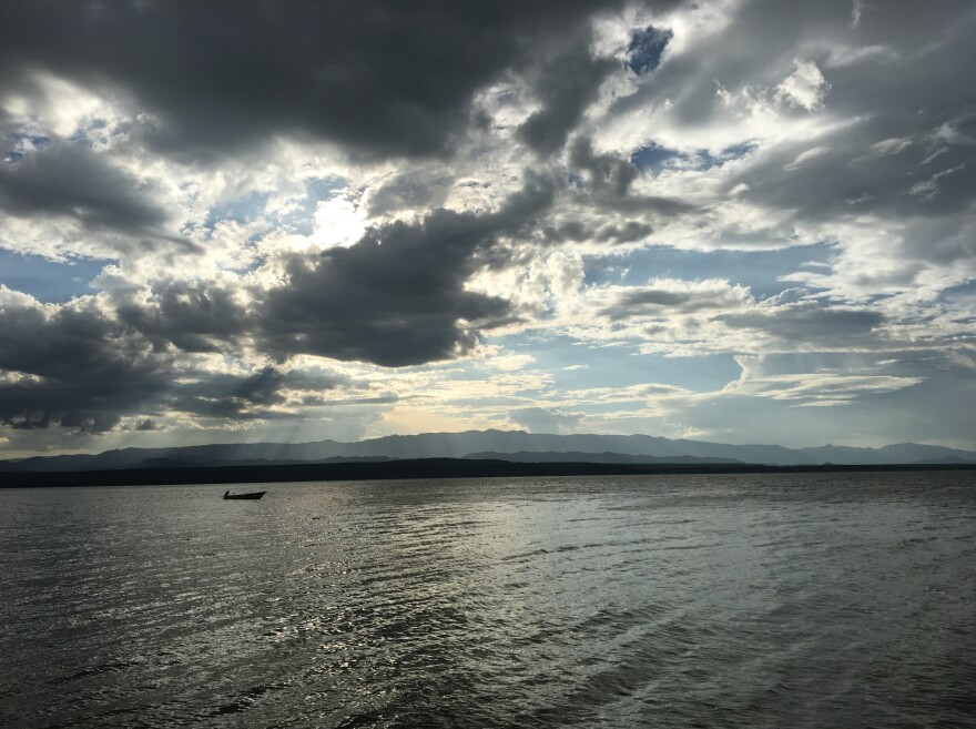 Lake Baringo, an ancient volcanic formation, is now the home to a conservation effort trying to reintroduce the Rothschild's giraffe to the area. They were poached to disappearance in this area about 60 years ago.