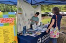 An information booth at the Summit