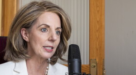 Tisa Mason, president of Fort Hays State University, shown here during an Oct. 29, 2024, podcast interview with Kansas Reflector, told the Legislative Budget Committee the university will be able to keep Sternberg Museum of Natural History open after donations flooded in. Mason initially said the museum would close in December because of state budget cuts.