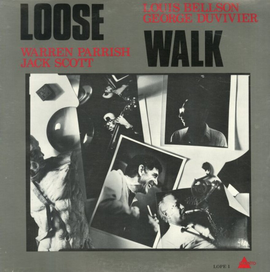 The cover of the 1983 jazz album "Loose Walk," featuring Louis Bellson and produced by Joe Chonto in Chicago.