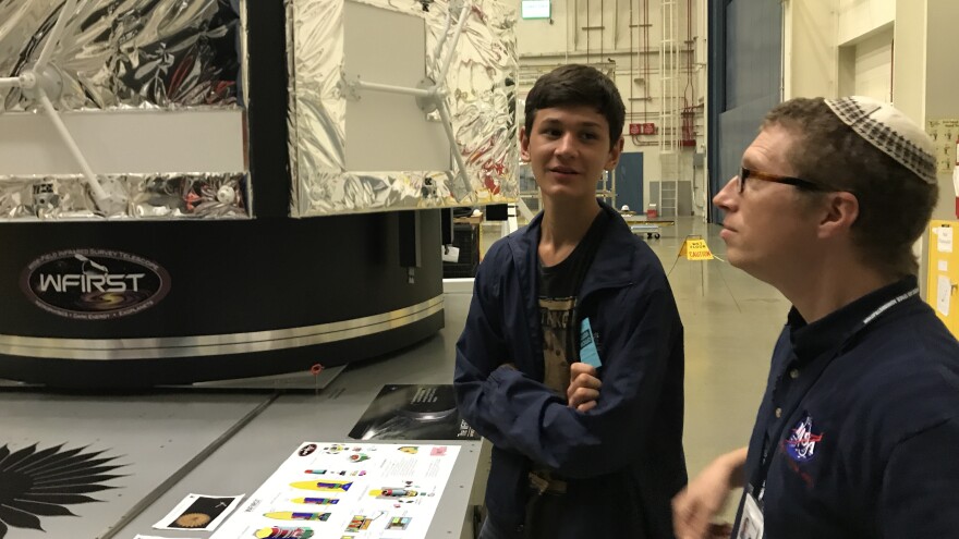 Murad touring NASA's Goddard Space Flight Center with astrophysicist Jeremy Schnittman.