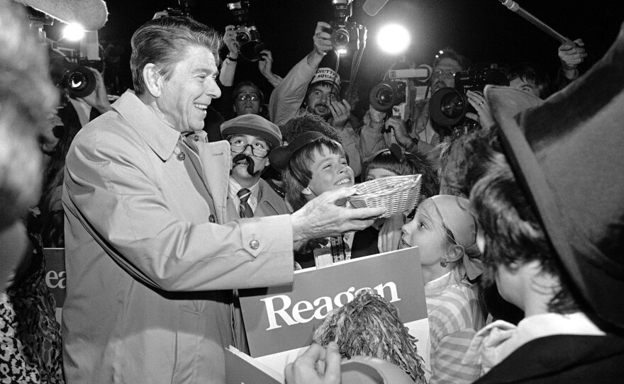 Ronald Reagan greets children in Michigan while campaigning for president in 1980. If Romney and President Obama want to be taken seriously as candidates, they better have candy is all I'm saying.