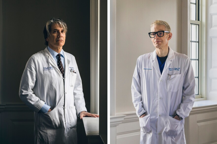 Drs. Joel Zivot (left) and Mark Edgar, of Emory University Hospital in Atlanta, first found evidence of pulmonary edema in inmate autopsies in 2016. Their findings are now at the forefront of legal challenges to lethal injection across the country.