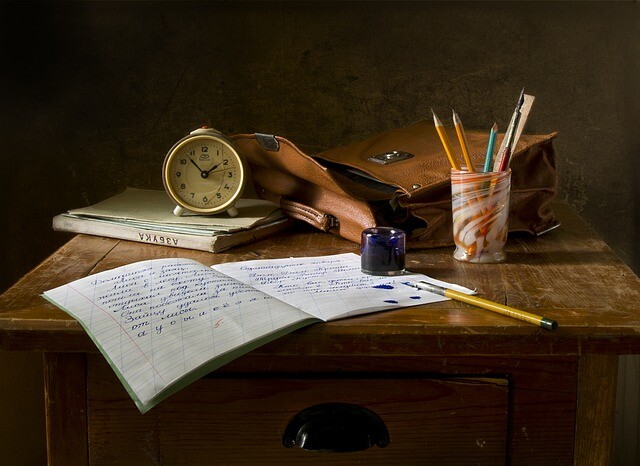 Still Life: books and desk