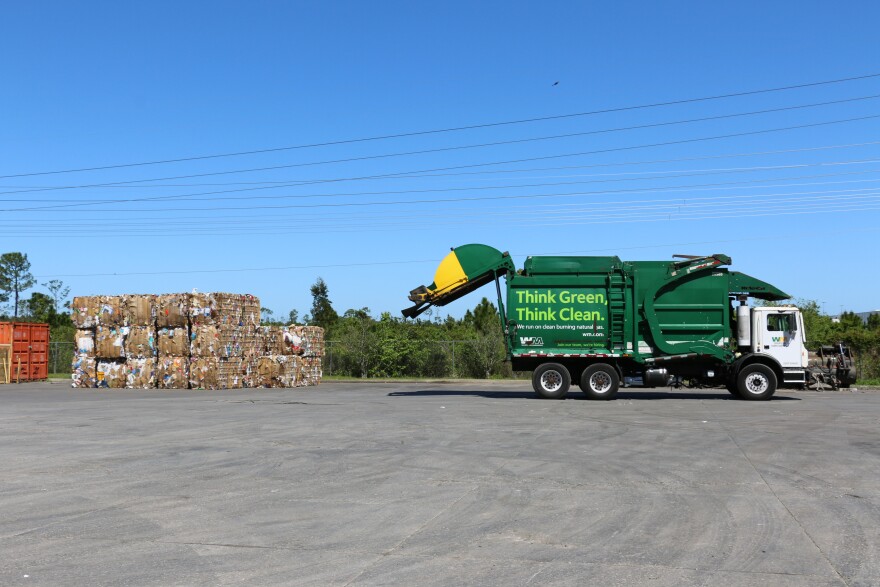 Brevard County Waste management Facility stresses the importance of advertising recycling on their trucks in order to increase knowledge in households