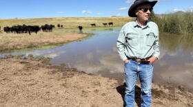 Ross Humphreys owns the San Rafael Ranch in Southern, Arizona, where construction crews are building two parallel border walls. (Peter O’Dowd/Here & Now)