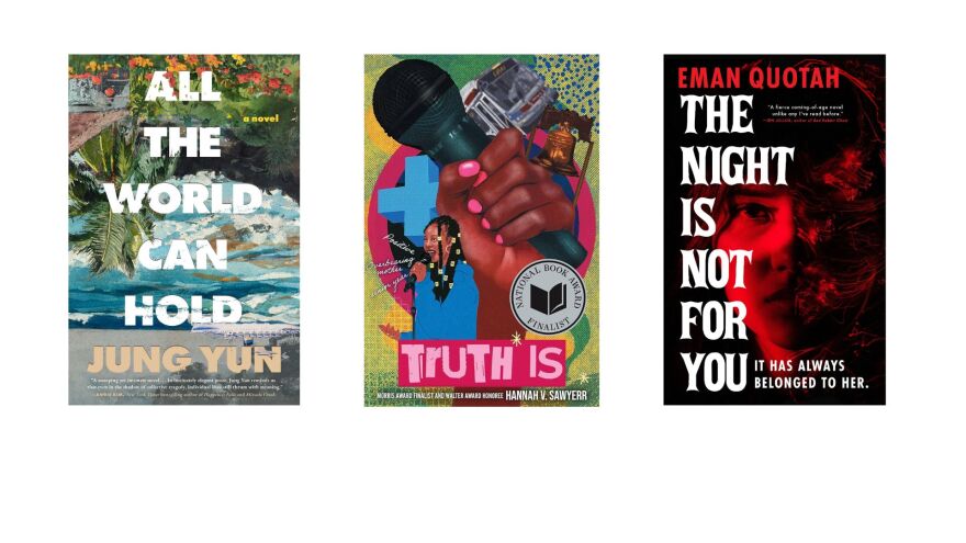 Yun book: 37 Ink (l); Sawyerr book: Abrams (c); Quotah book: Run for It (r)