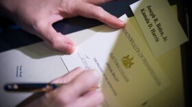Electors filling out their ballots on Dec. 14, 2020. (Commonwealth Media Services)