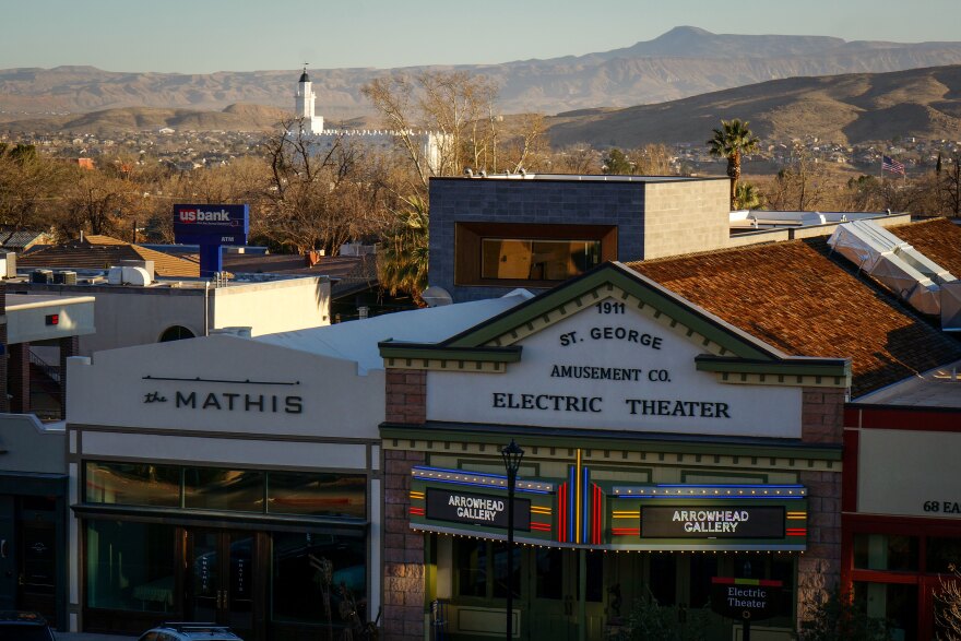 A view of downtown St. George, Utah, Feb. 26, 2025. The fast-growing community has been named the nation’s top small city in a new economic ranking.