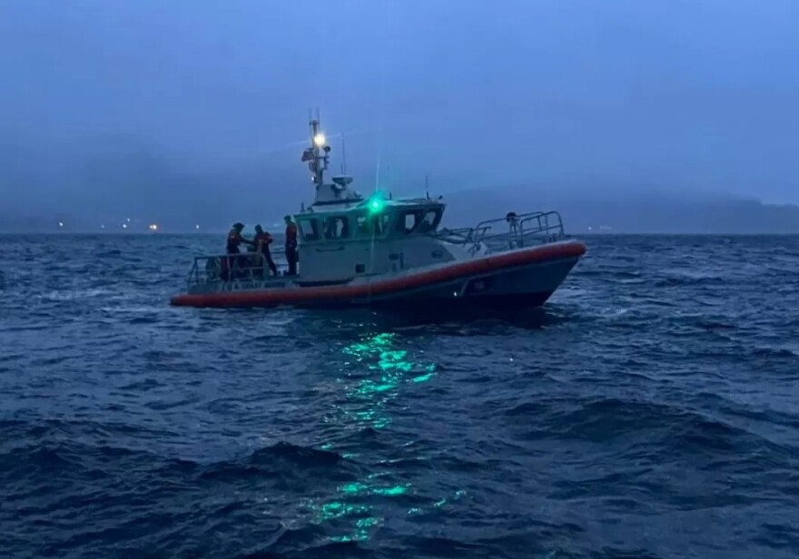A Coast Guard Station Ketchikan 45-foot fast response vessel is seen in Nichols Passage in February 2022.