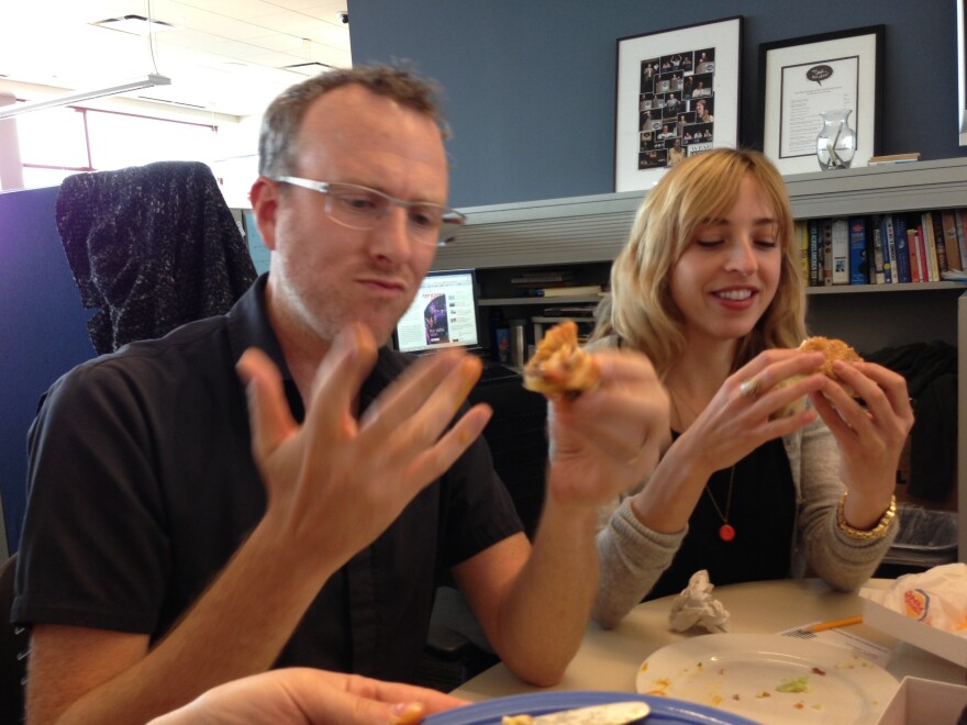 Mike and Eva contemplate their own anger towards sandwiches and each other.
