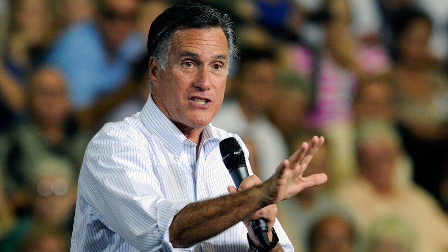 Republican presidential candidate Mitt Romney speaks at a campaign event at the Cox Pavilion Friday in Las Vegas.