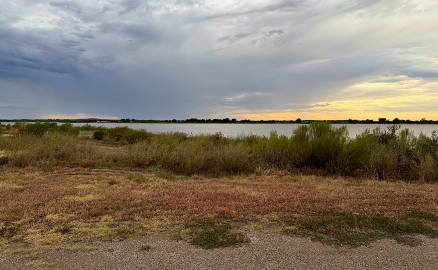 Storm clouds move over Lake Fort Phantom Hill on the evening of Sept. 16, 2026. The reservoir supplies between a quarter and two-thirds of Abilene's drinking water depending on the season. Photo by Caysson Higgins.