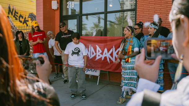 Indigenous AF, a Native art non-profit, is having its ribbon cutting of its second location called Wai Gallery, on Oct. 23, 2026, in the Las Vegas Arts District. (Rick Arevalo/KNPR)