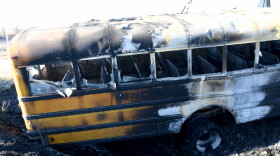 Megan Klindt and Donald Hendricks died when an engine fire spread throughout this bus in rural western Iowa.