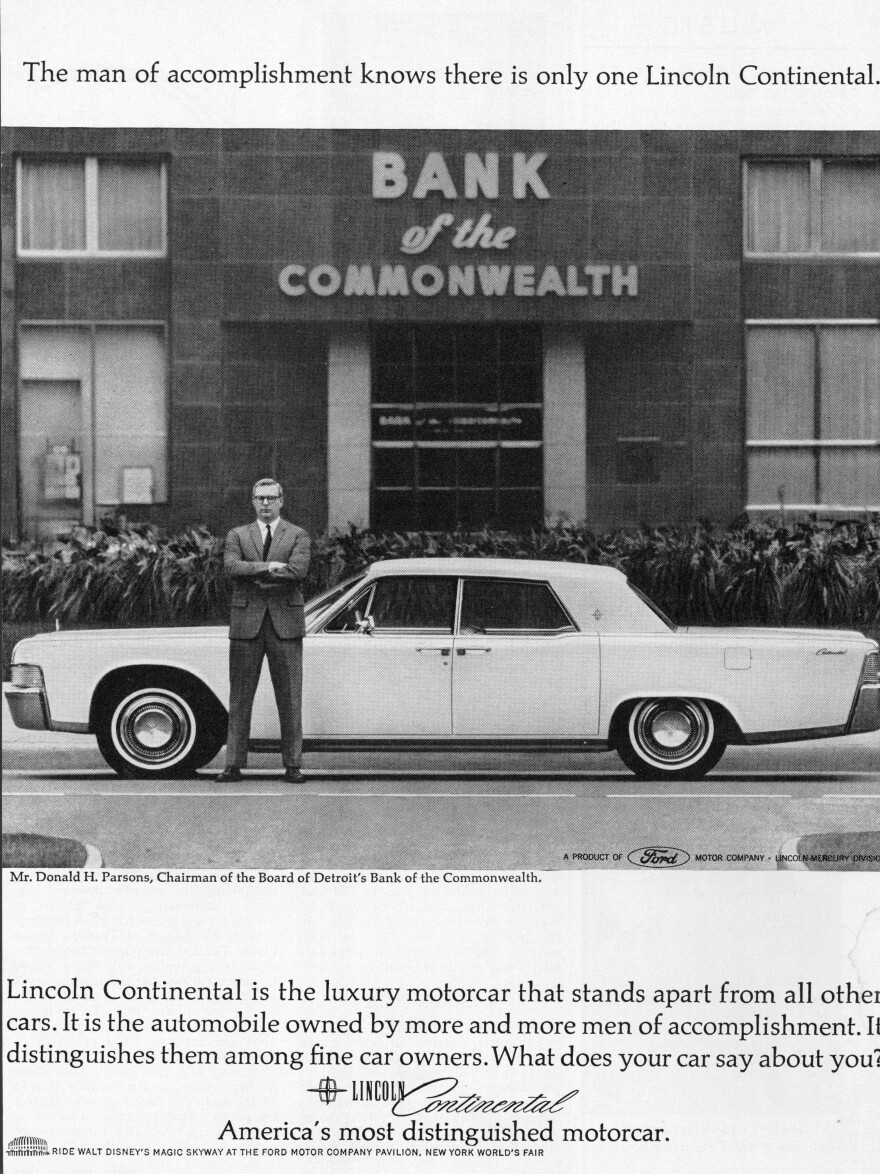 An ad for the 1965 Lincoln Continental.