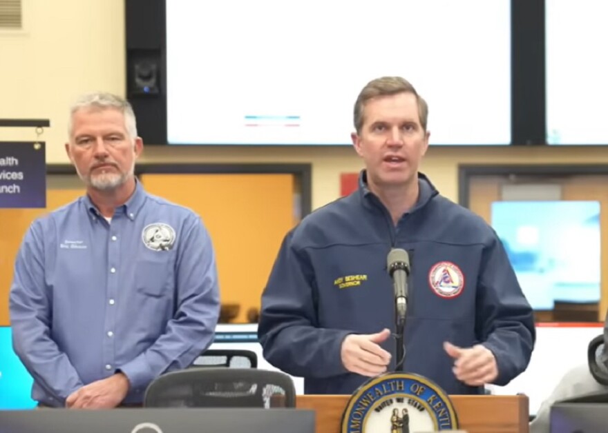 Gov. Beshear in the KY Emergency Management Operations Center